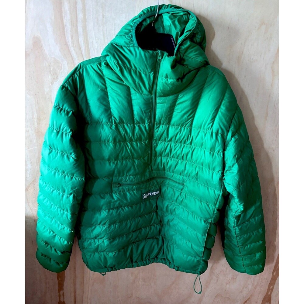 Supreme Men's medium Down Half Zip Puffer Jacket Green